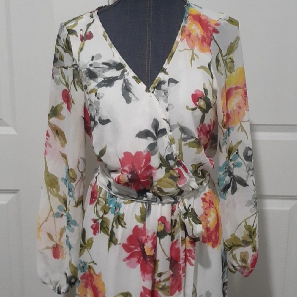 Expresso Floral Dress Sheer With Lining Maxi Flowers - Picture 4 of 10